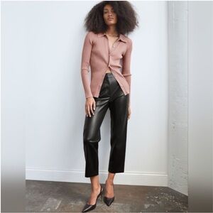 Aritzia Babaton Command Cropped Faux Leather Pant - 8